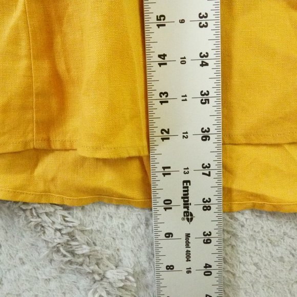 Reformation Midi Dress Womens 6 Mustard Yellow 100% Linen - Picture 8 of 11